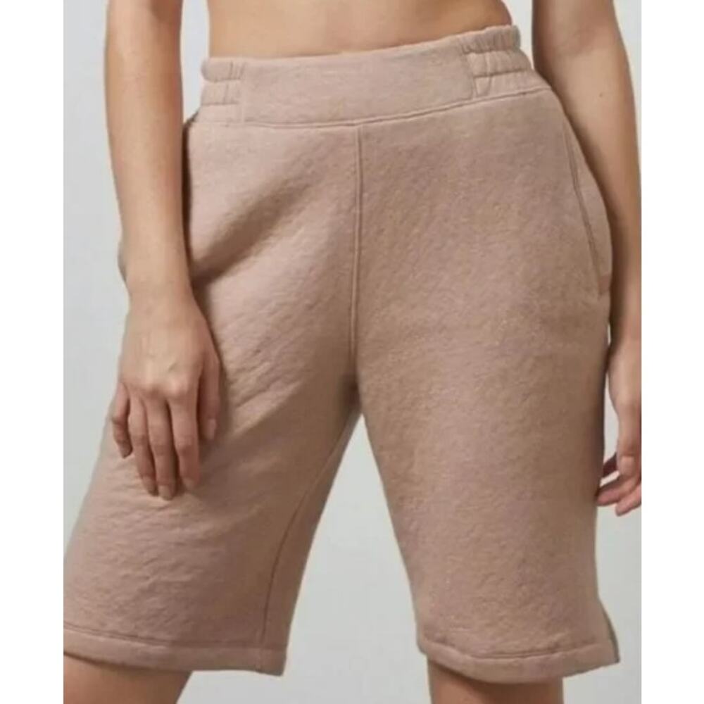 New Lunya Restore Double Face Shorts Womens Small S Pink Tan Lounge Sleep